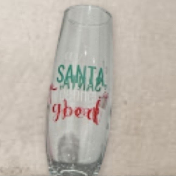 🎅🏼 Dear Santa Define Good stemless champagne Christmas glasses 6oz flutes - Picture 4 of 11